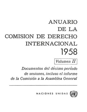 image of Anuario de la Comisión de Derecho Internacional 1958, Vol. II