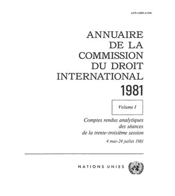 image of Annuaire de la Commission du Droit International 1981, Vol. I