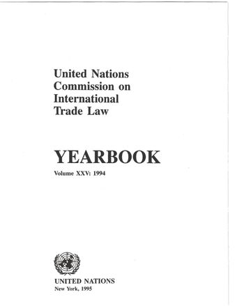 image of United Nations Commission on International Trade Law (UNCITRAL) Yearbook 1994