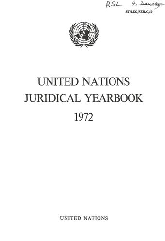 image of United Nations Juridical Yearbook 1972