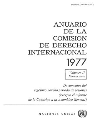 image of Anuario de la Comisión de Derecho Internacional 1977, Vol. II, Parte 1