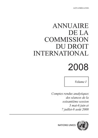 image of Annuaire de la Commission du Droit International 2008, Vol. I