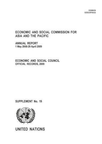 image of Annual Report of the Economic and Social Commission for Asia and the Pacific