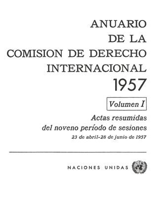 image of Anuario de la Comisión de Derecho Internacional 1957, Vol. I