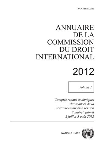 image of Annuaire de la commission du droit international 2012, Vol. I