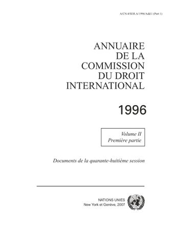 image of Annuaire de la Commission du Droit International 1996, Vol. II, Partie 1
