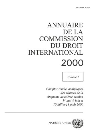 image of Annuaire de la Commission du Droit International 2000, Vol. I