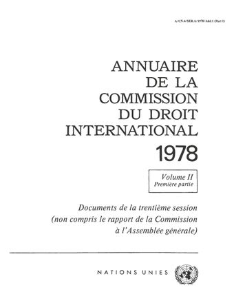 image of Annuaire de la Commission du Droit International 1978, Vol. II, Partie 1