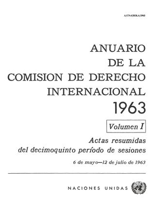 image of Anuario de la Comisión de Derecho Internacional 1963, Vol. I
