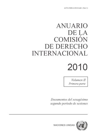 image of Anuario de la Comisión de Derecho Internacional 2010, Vol. II, Parte 1