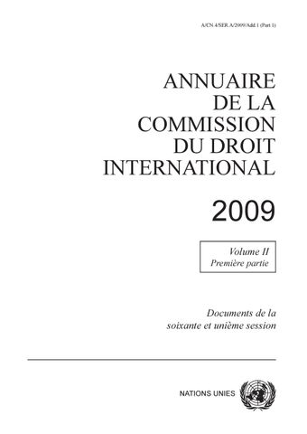 image of Annuaire de la Commission du Droit International 2009, Vol. II, Partie 1