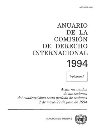 image of Anuario de la Comisión de Derecho Internacional 1994, Vol. I