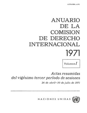 image of Anuario de la Comisión de Derecho Internacional 1971, Vol. I