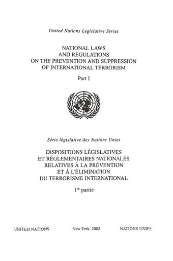 image of National Laws and Regulations on the Prevention and Suppression of International Terrorism: Part I