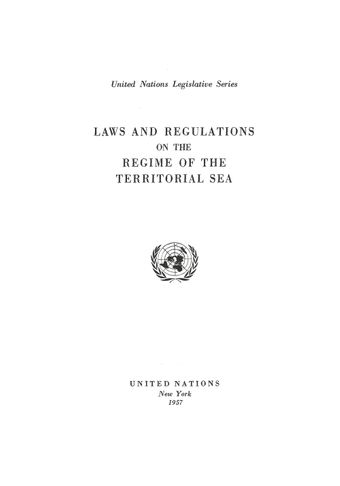 image of Laws and Regulations on the Regime of the Territorial Sea