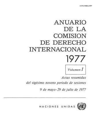 image of Anuario de la Comisión de Derecho Internacional 1977, Vol. I