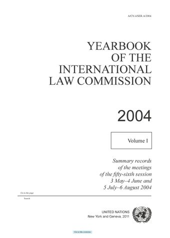 image of Yearbook of the International Law Commission 2004, Vol. I