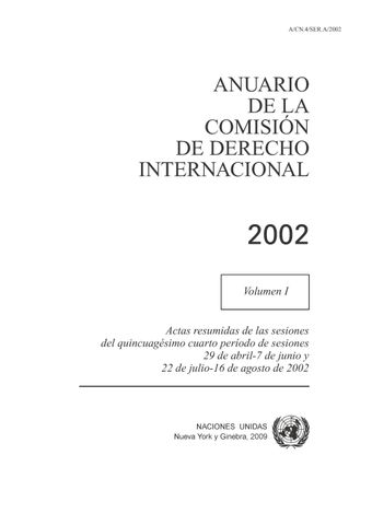 image of Anuario de la Comisión de Derecho Internacional 2002, Vol. I