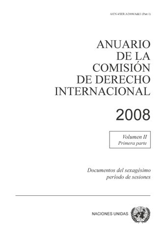 image of Anuario de la Comisión de Derecho Internacional 2008, Vol. II, parte 1