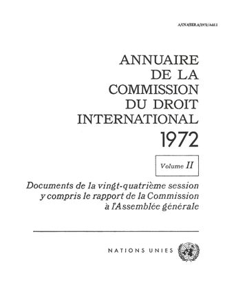 image of Annuaire de la Commission du Droit International 1972, Vol. II