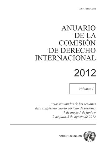 image of Anuario de la Comisión de Derecho Internacional 2012, Vol. I