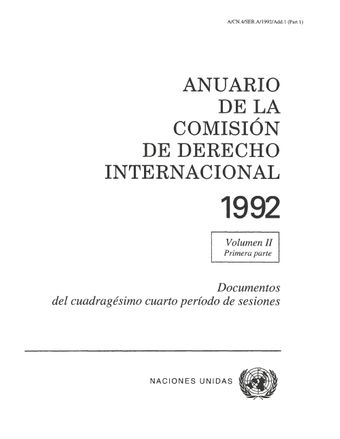 image of Anuario de la Comisión de Derecho Internacional 1992, Vol. II, Parte 1