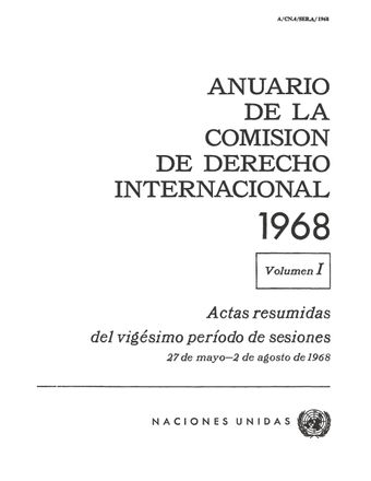 image of Anuario de la Comisión de Derecho Internacional 1968, Vol. I