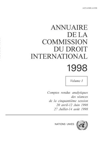 image of Annuaire de la Commission du Droit International 1998, Vol. I