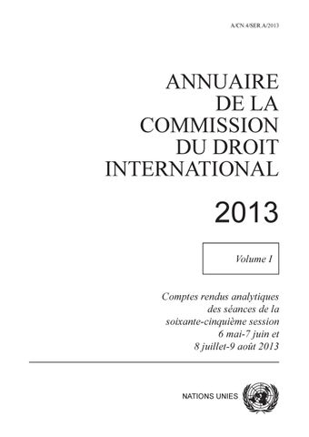 image of Annuaire de la commission du droit international 2013, Vol. I