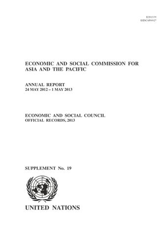 image of Annual Report of the Economic and Social Commission for Asia and the Pacific 2013