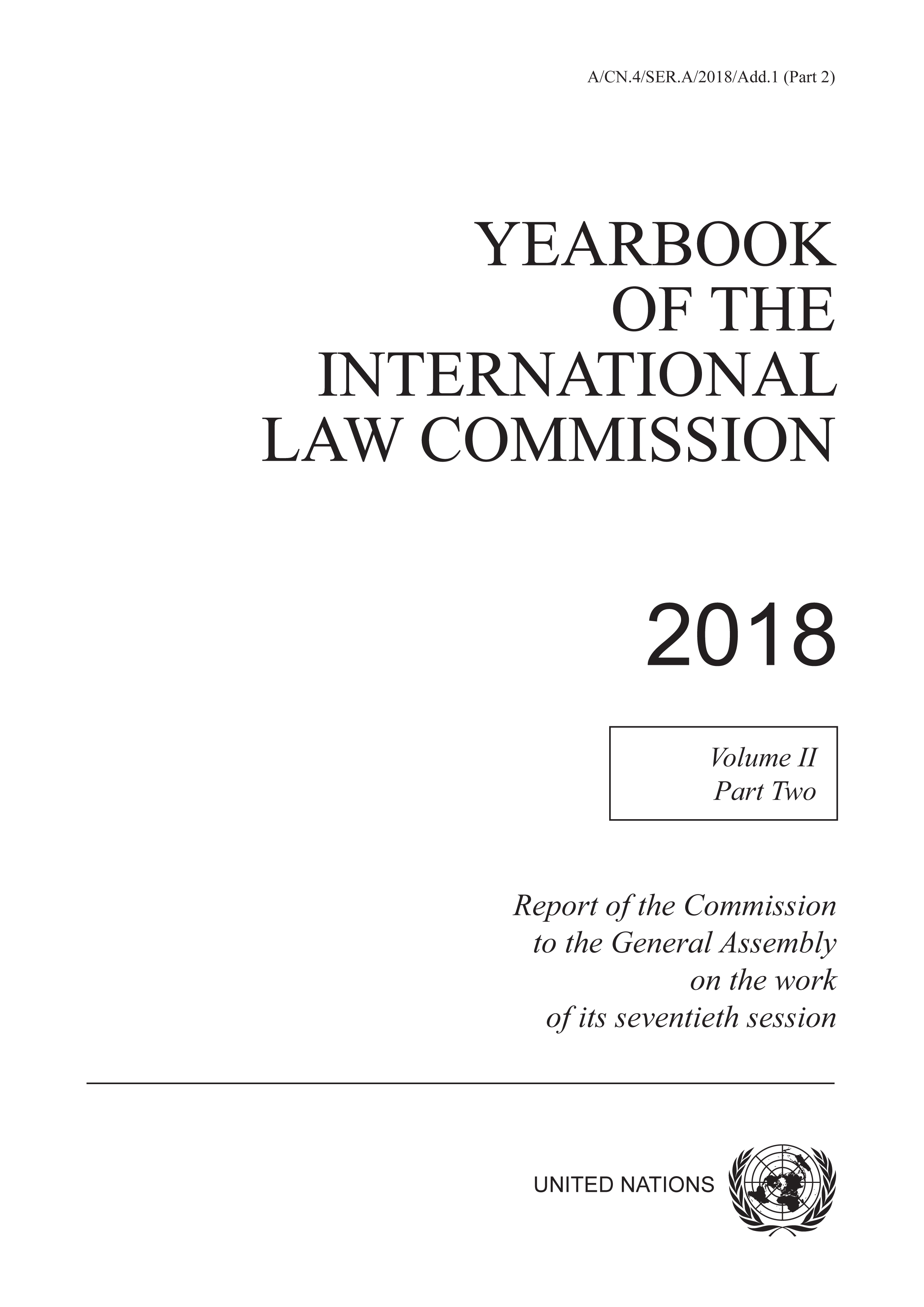 image of Yearbook of the International Law Commission 2018, Vol. II, Part 2