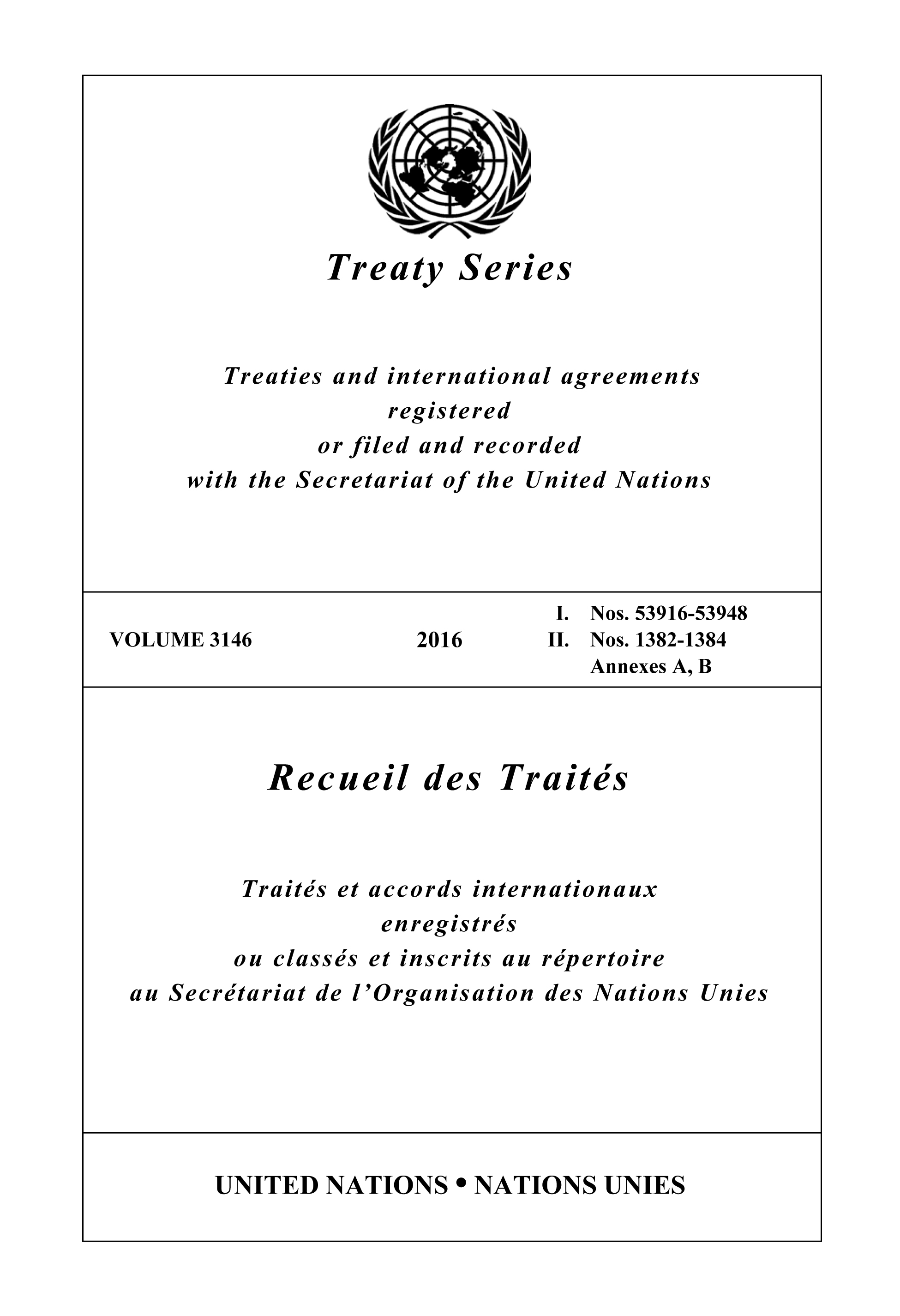 image of Recueil des Traités 3146