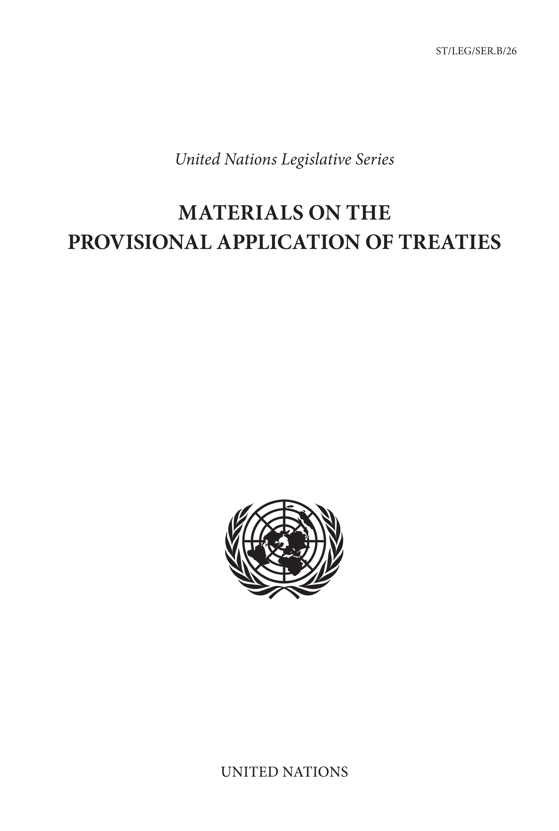 image of Materials on the Provisional Application of Treaties