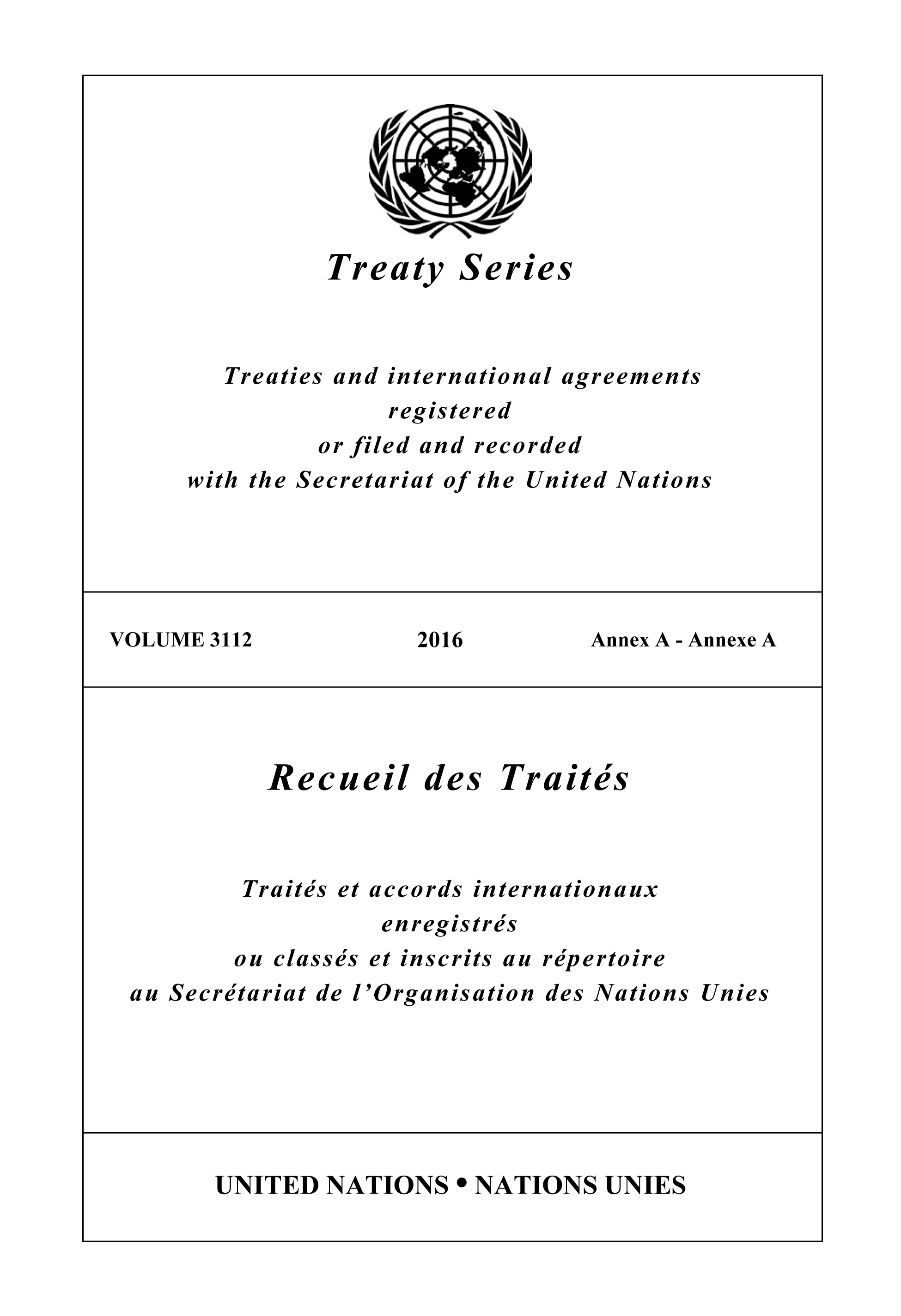 image of Recueil des Traités 3112