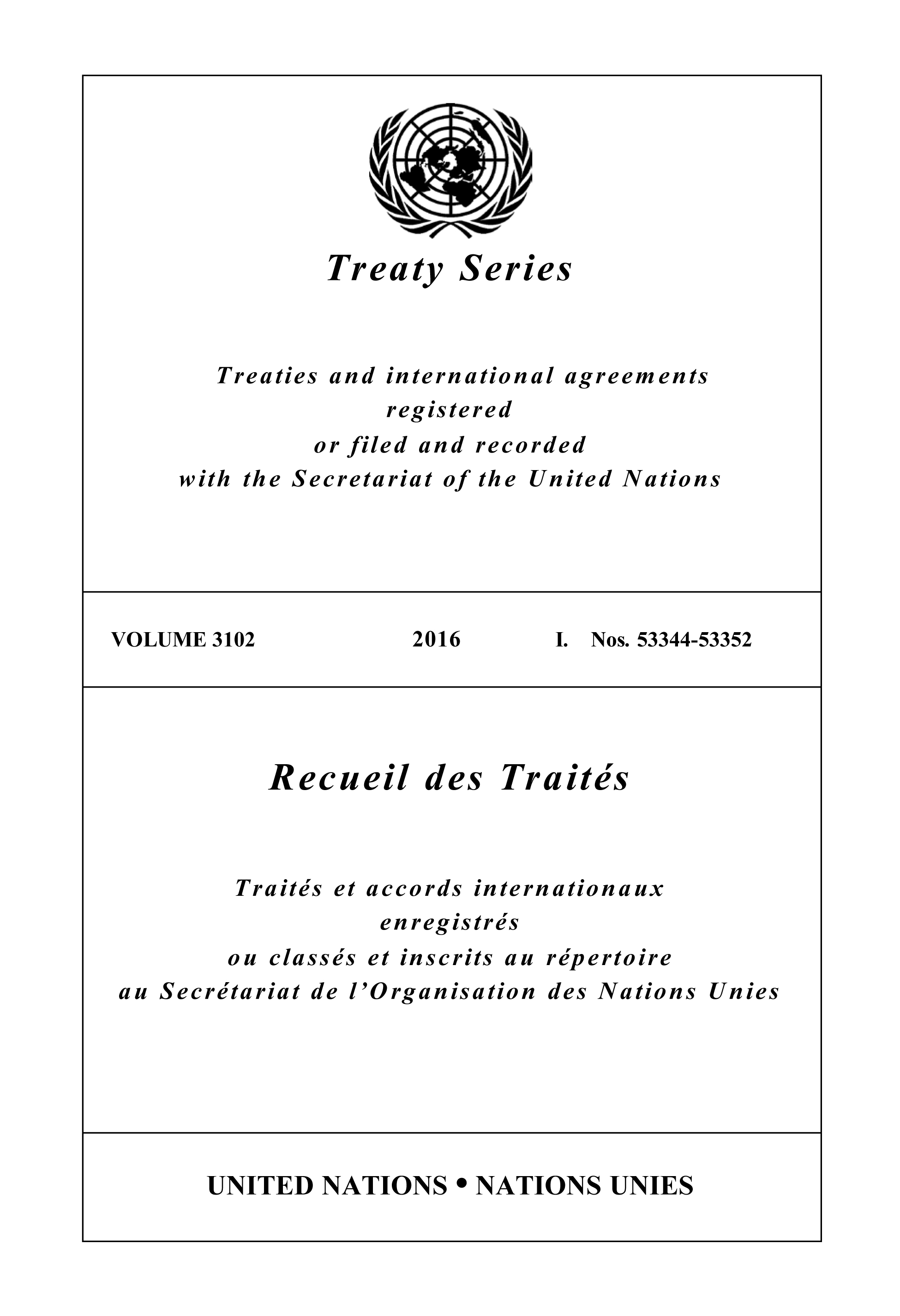 image of Recueil des Traités 3102