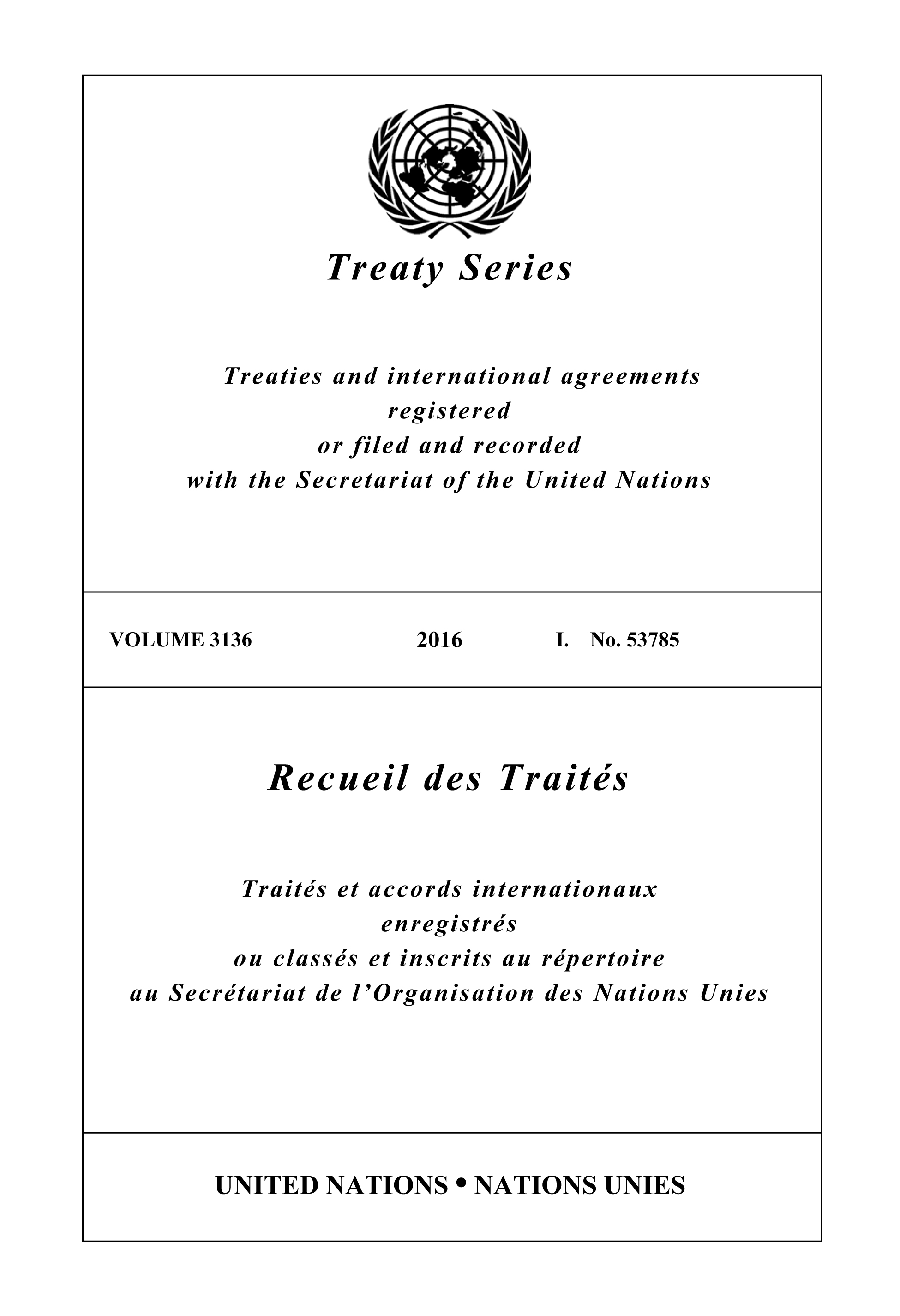 image of Recueil des Traités 3136