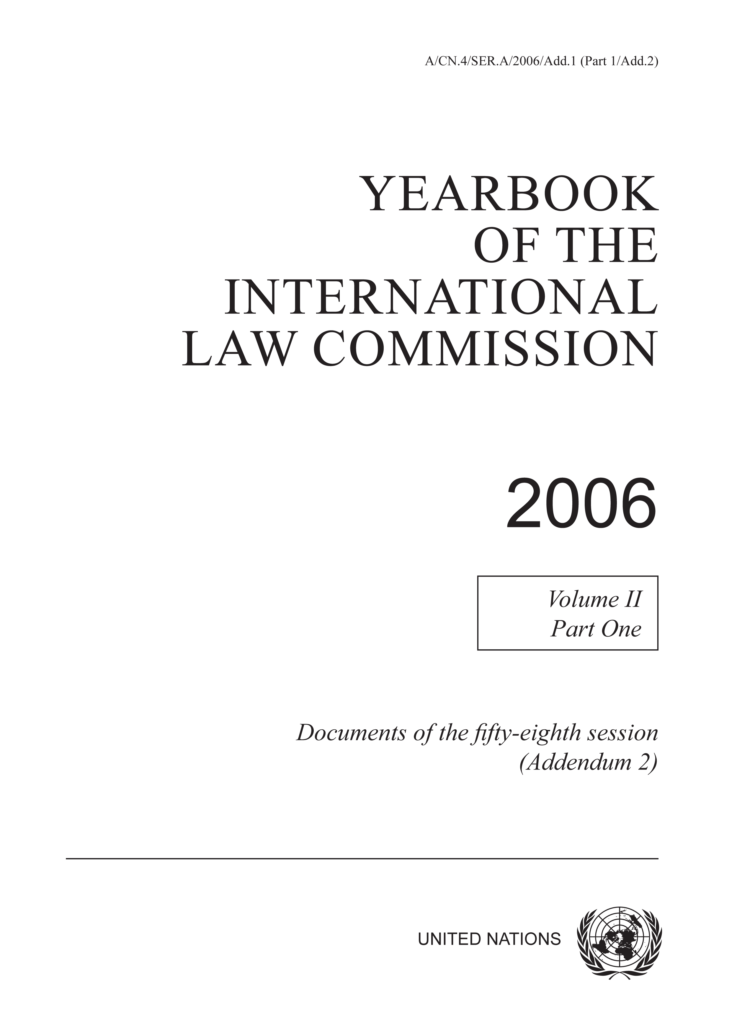 image of Yearbook of the International Law Commission 2006, Vol. II, Part 1 (Addendum 2)