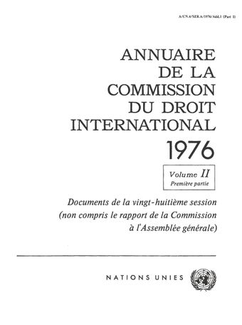 image of Annuaire de la Commission du Droit International 1976, Vol. II, Partie 1