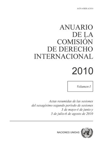image of Anuario de la Comisión de Derecho Internacional 2010, Vol. I