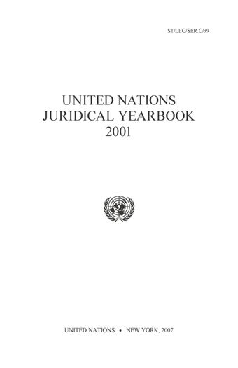 image of United Nations Juridical Yearbook 2001