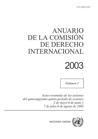 image of Anuario de la Comisión de Derecho Internacional 2003, Vol. I