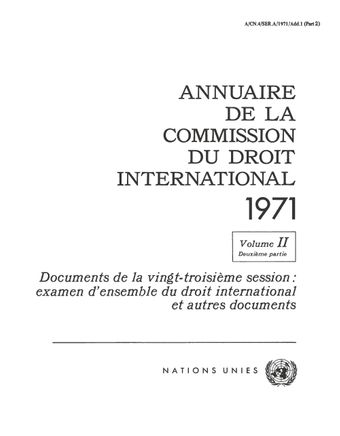 image of Annuaire de la Commission du Droit International 1971, Vol. II, Partie 2