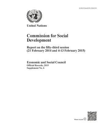 image of Report of the Commission for Social Development on the Fifty-third Session (21 February 2014 and 4-13 February 2015)