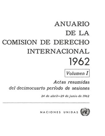 image of Anuario de la Comisión de Derecho Internacional 1962, Vol. I