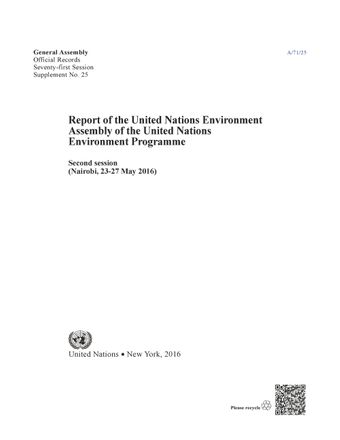 image of Report of the United Nations Environment Assembly of the United Nations Environment Programme Second Session (Nairobi, 23-27 May 2016)