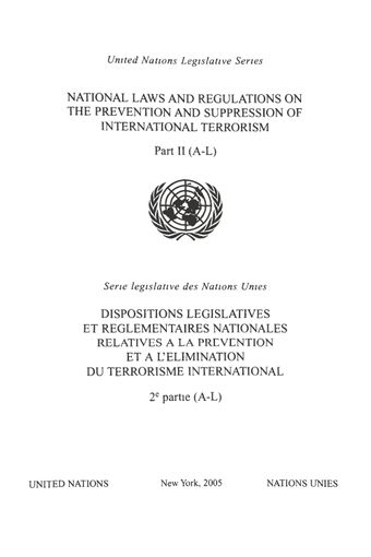 image of National Laws and Regulations on the Prevention and Suppression of International Terrorism: Part II (A-L)