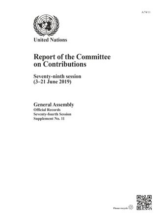 image of Report of the Committee on Contributions