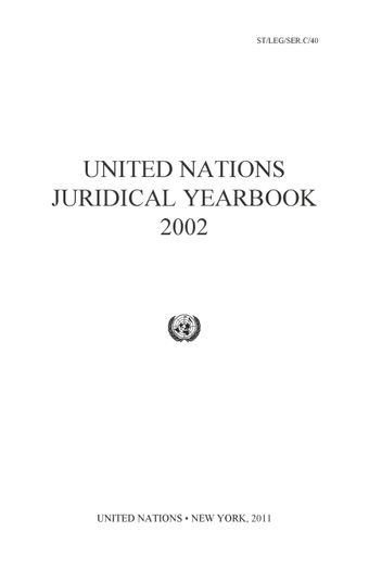 image of United Nations Juridical Yearbook 2002