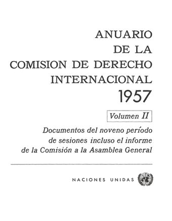 image of Anuario de la Comisión de Derecho Internacional 1957, Vol. II