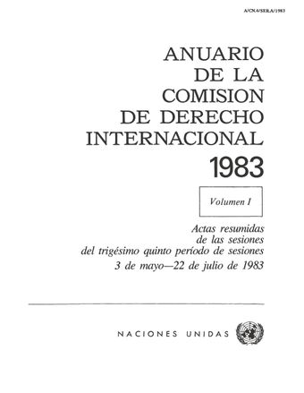 image of Anuario de la Comisión de Derecho Internacional 1983, Vol. I